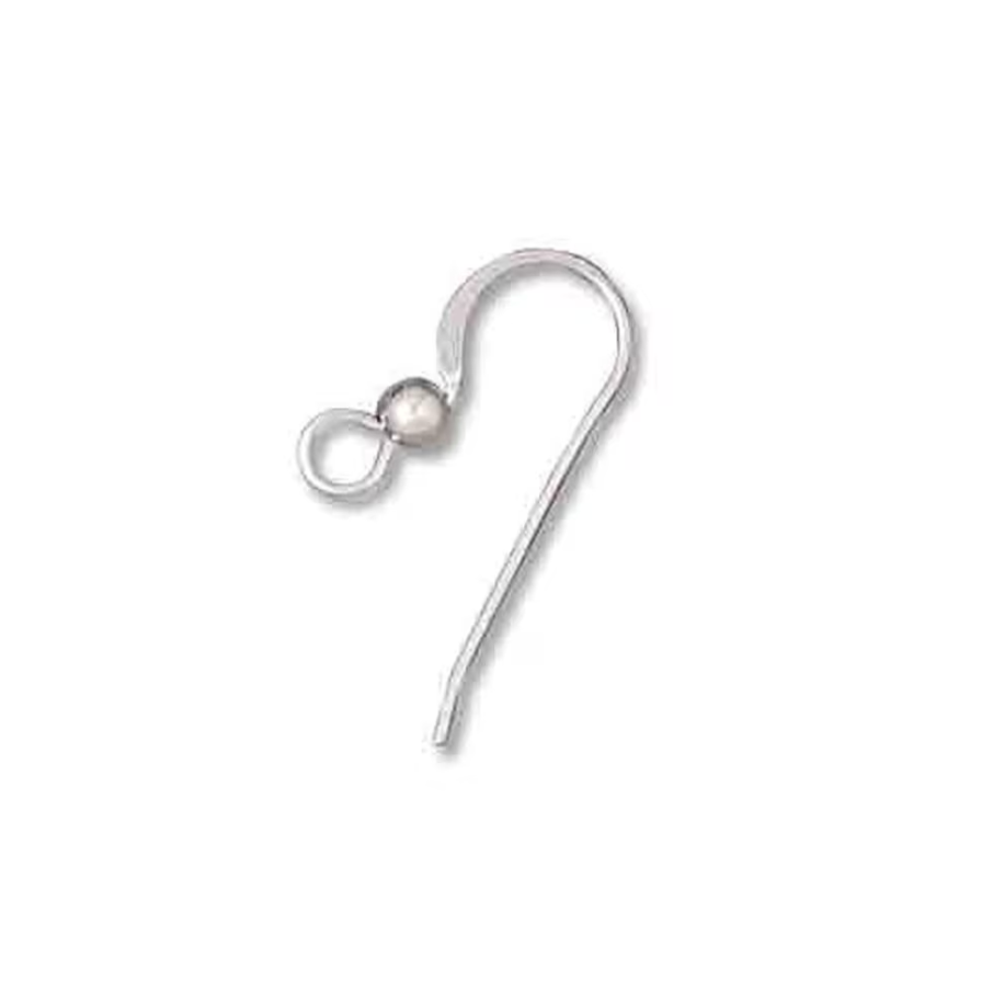 Sterling Silver Ear Wire 21mm - 10 pairs